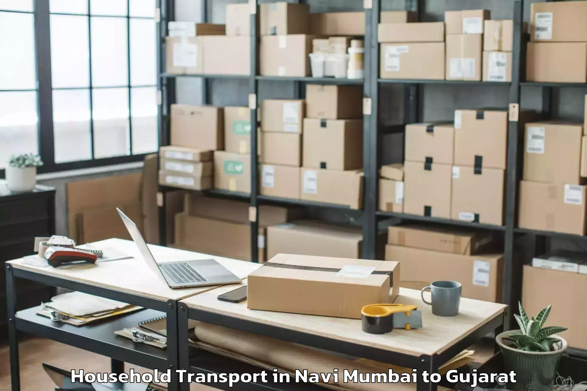 Book Navi Mumbai to Jhagadia Household Transport Online